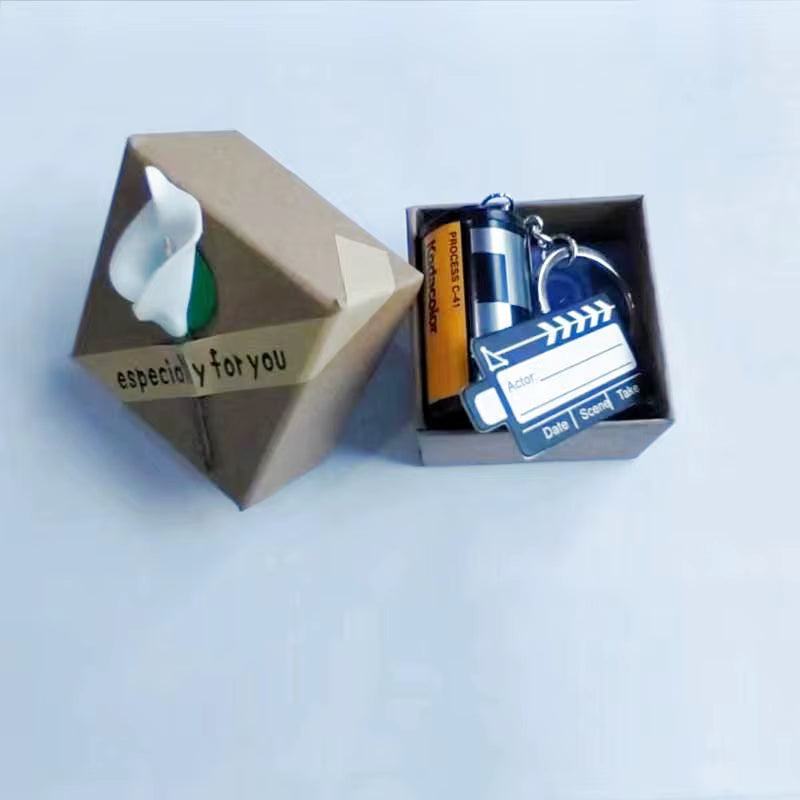 HIBODY 5 10 15 20 OEM Photo Film Keychain Couple Gift DIY Photo Text Album Cover Commemorative Keychain