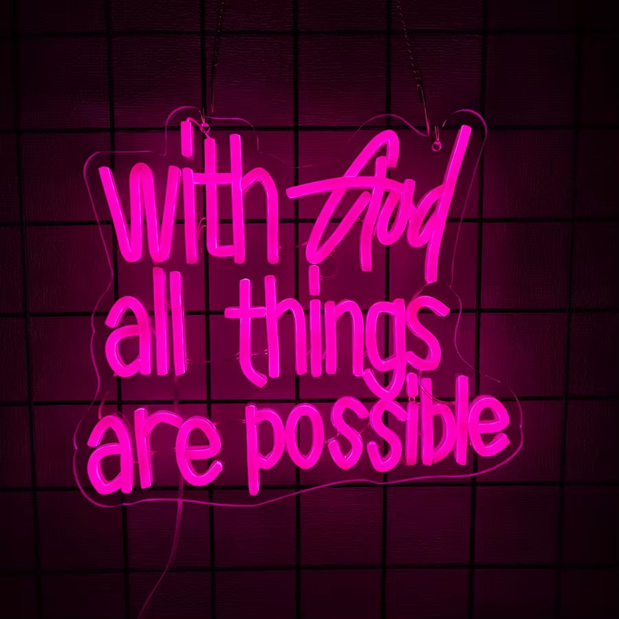 LED Cross Neon Sign for Wall Decor USB Powered LED Neon Light Signs Light up Sign for Bedroom Neon Wall Signs for Birthday Party