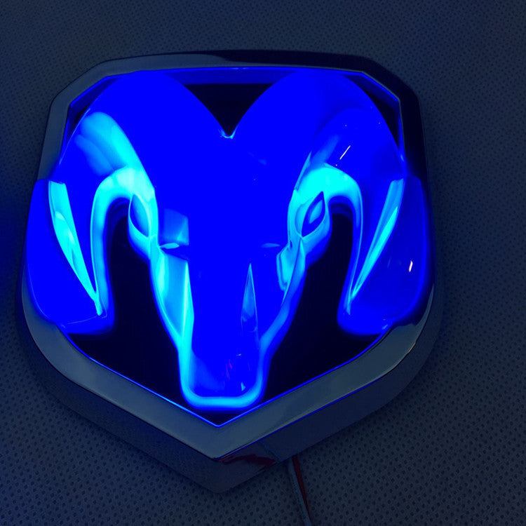 LED Luminous With Light Modified Ram Tail Logo Car Head Logo