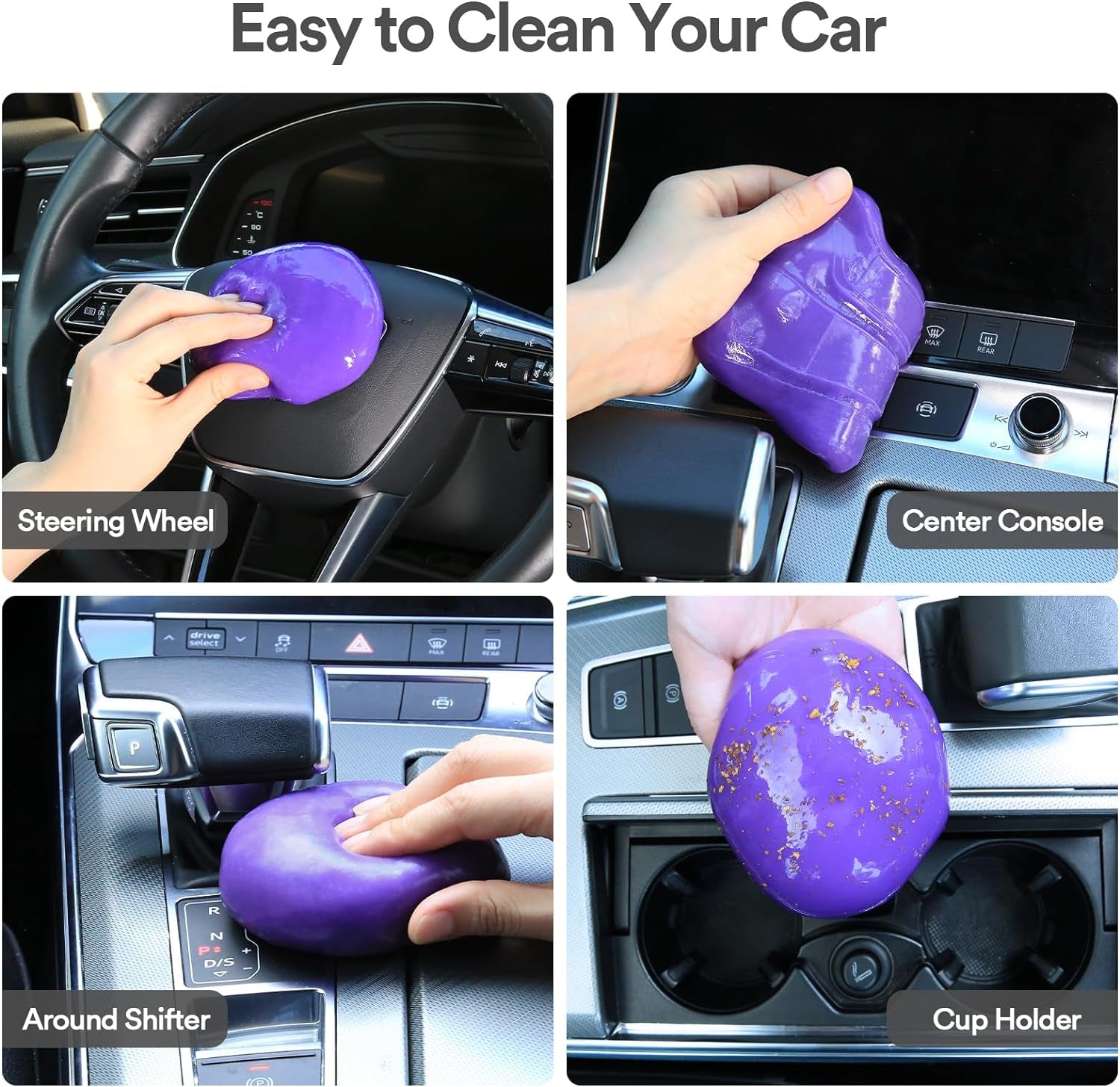 Car Cleaning Gel Cleaning Putty Car Interior Cleaner Car Detailing Kit Car Cleaning Slime Car Cleaning Supplies Car Accessories Gifts Purple