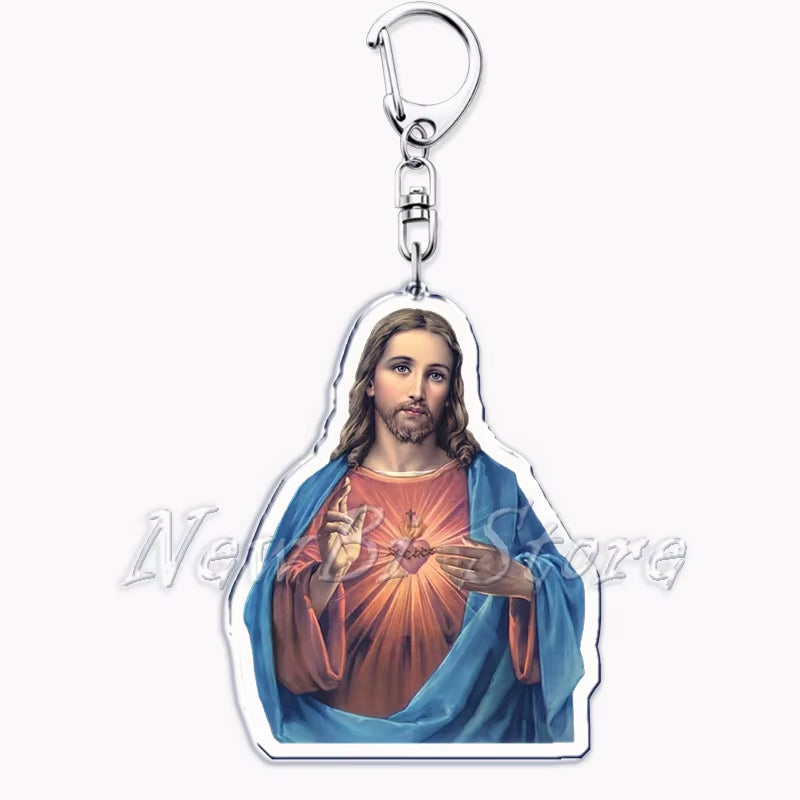 Funny Jesus Is Watching I Saw That Meme Key Chain Keychains Ring for Accessories Bag Pendant Keyring Jewelry Fans Gifts