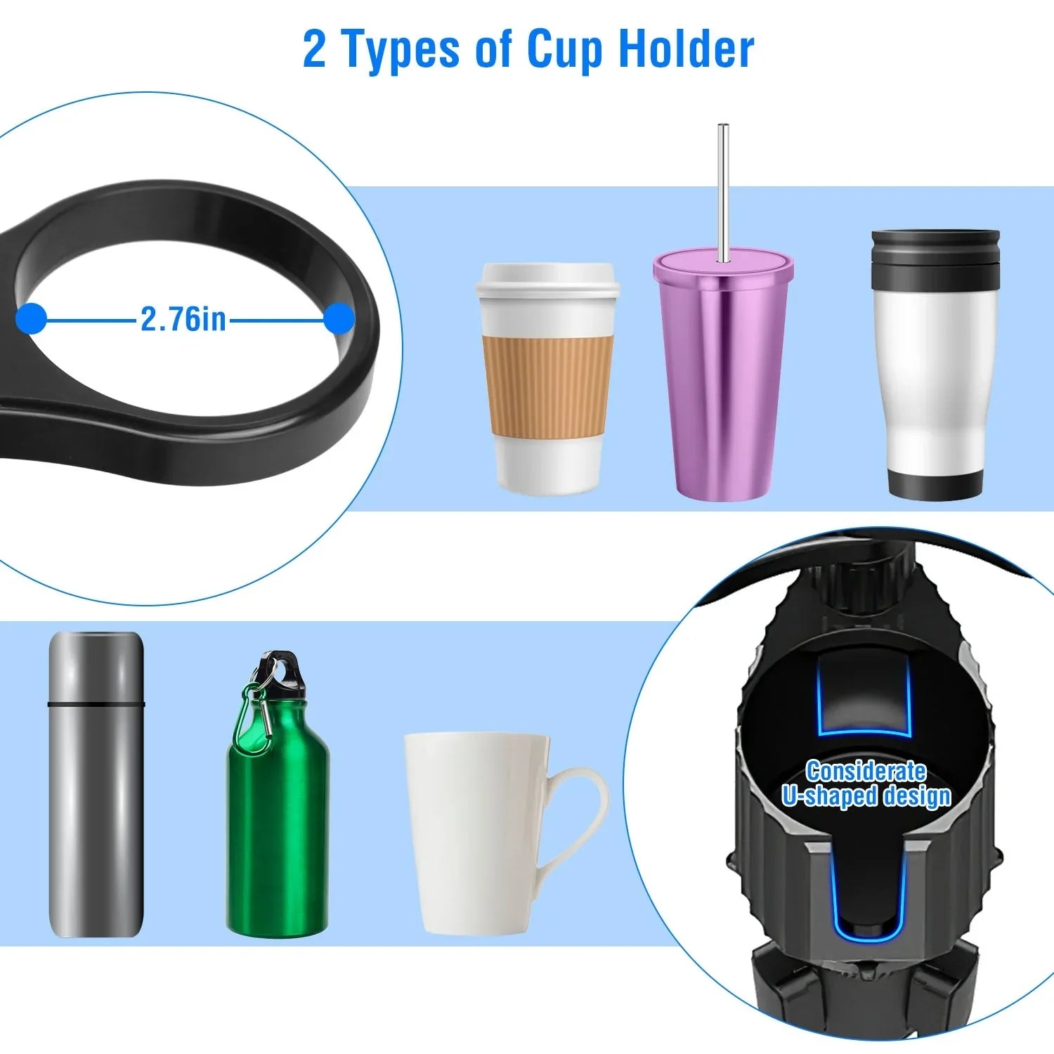 4-in-1 Car Cup Holder Tray