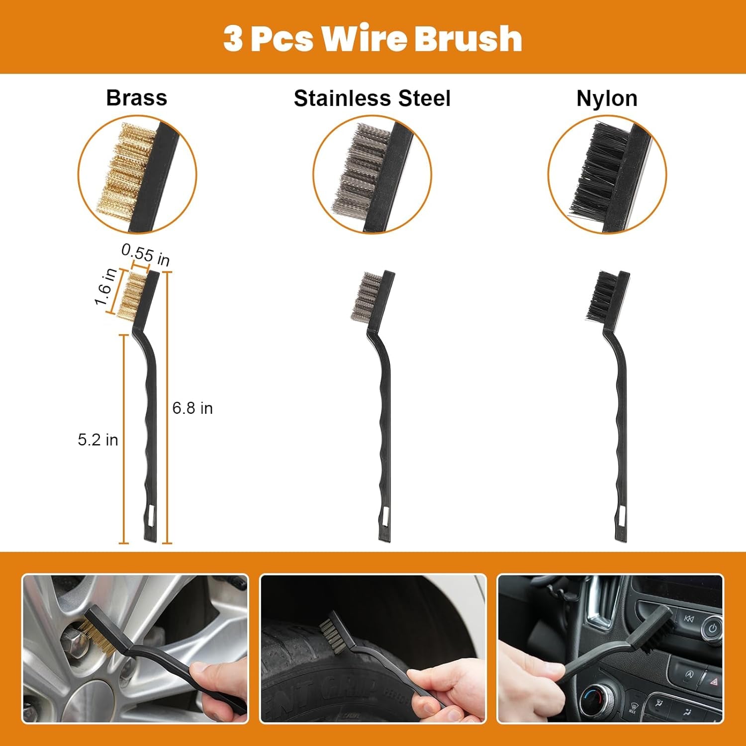 14PCS Wheel Brush Kit for Cleaning Wheel and Tire, Car Detailing Brushes, Wheel and Rim Brush, Tire Brush, Bendable Durable Car Wheel Rim Cleaner Brush Kit,Car Detailing Cleaning Brush Supplies Set