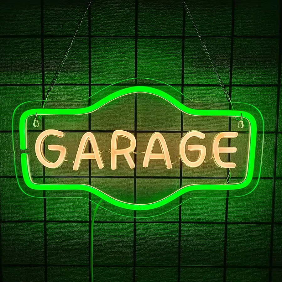 Garage Neon Sign for Wall Decor Dad'S Garage LED Light Car Signs for Auto Repair Shop Man Cave Workshop Gift for Fathers Day