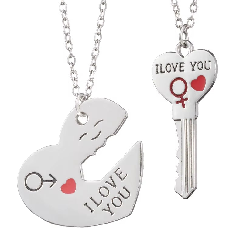 Couple I LOVE YOU Letter Keychain Heart Key Ring Silvery Lovers Love Key Chain Valentine'S Day Gifts Jewelry