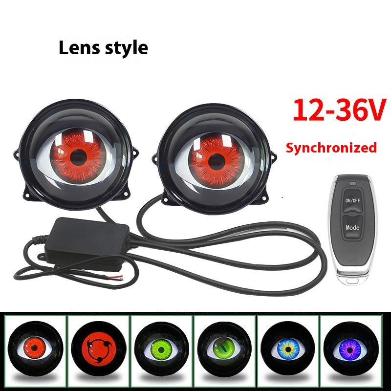 Devil Eye Led Hawkeye Lamp Modified General Car Motorcycle Lens Headlight Multi-mode