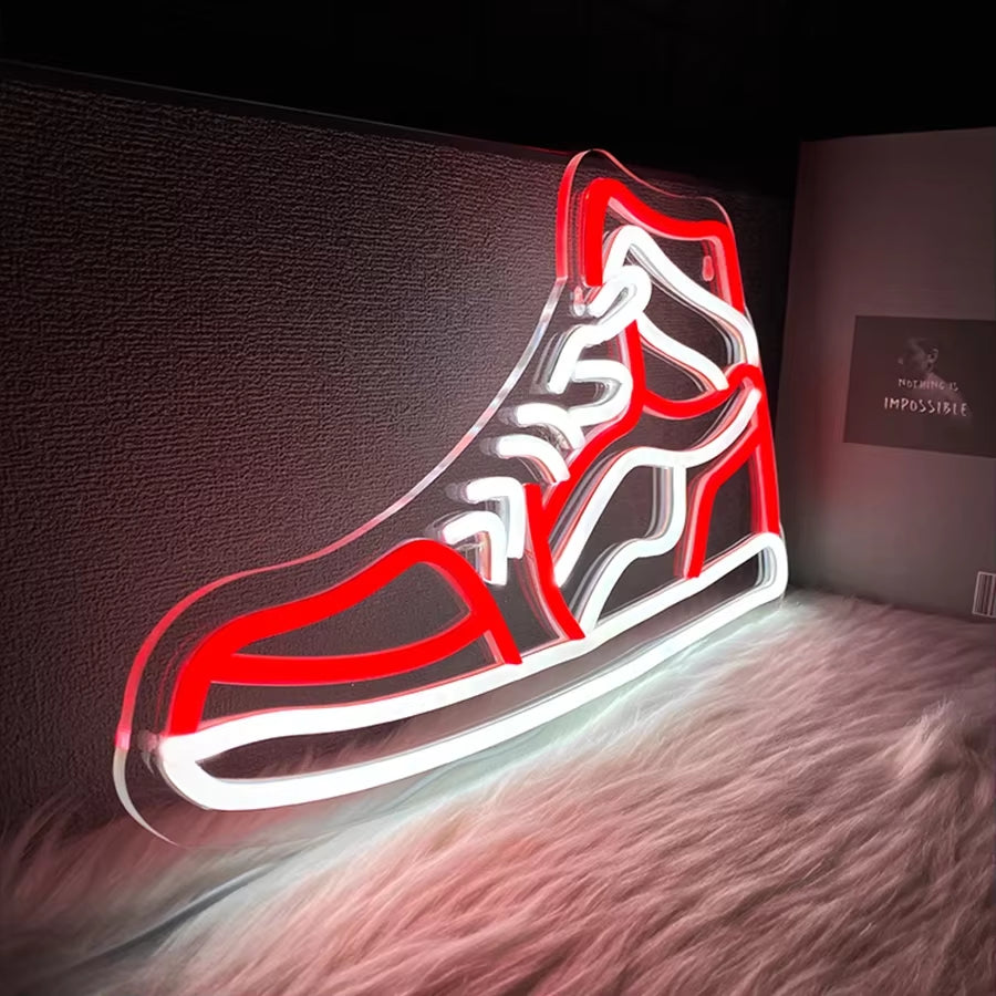 Sneaker Neon Sign Sports Shoe Neon Signs,Led Boys Neon Lights for Bedroom Man Cave Home Party Neon Bar Sign Shoes Wall Decor