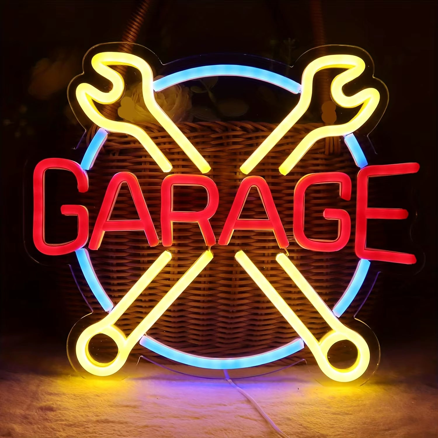 Neon Sign Garage Sign, Store Car LED Sign for Man Cave Car Repair Factory Workshop Game Room Wall Decoration Party Birthday Gift