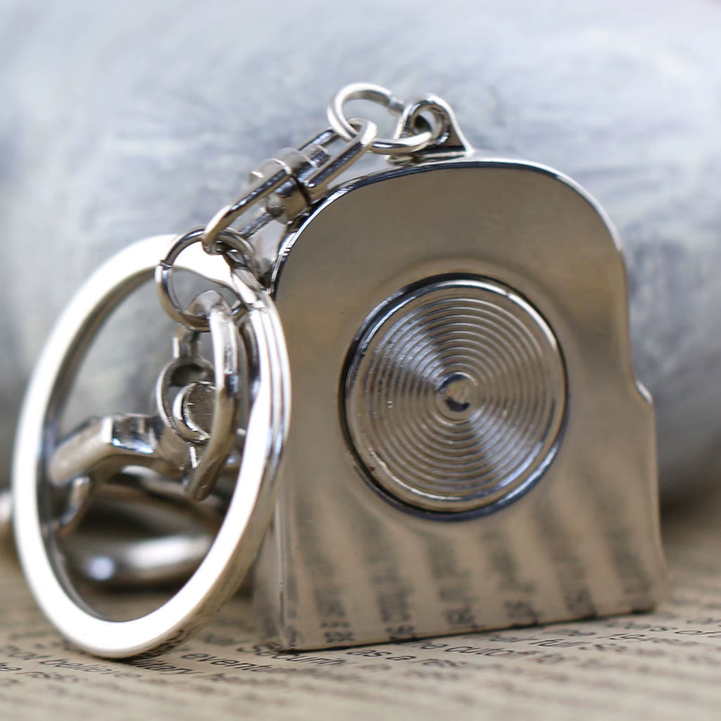 Engine Rotary Rotor Keychain Silver for Mazda Auto Part Model Automotive Accessories Wankel Keyring Key Ring Chain Keyfob