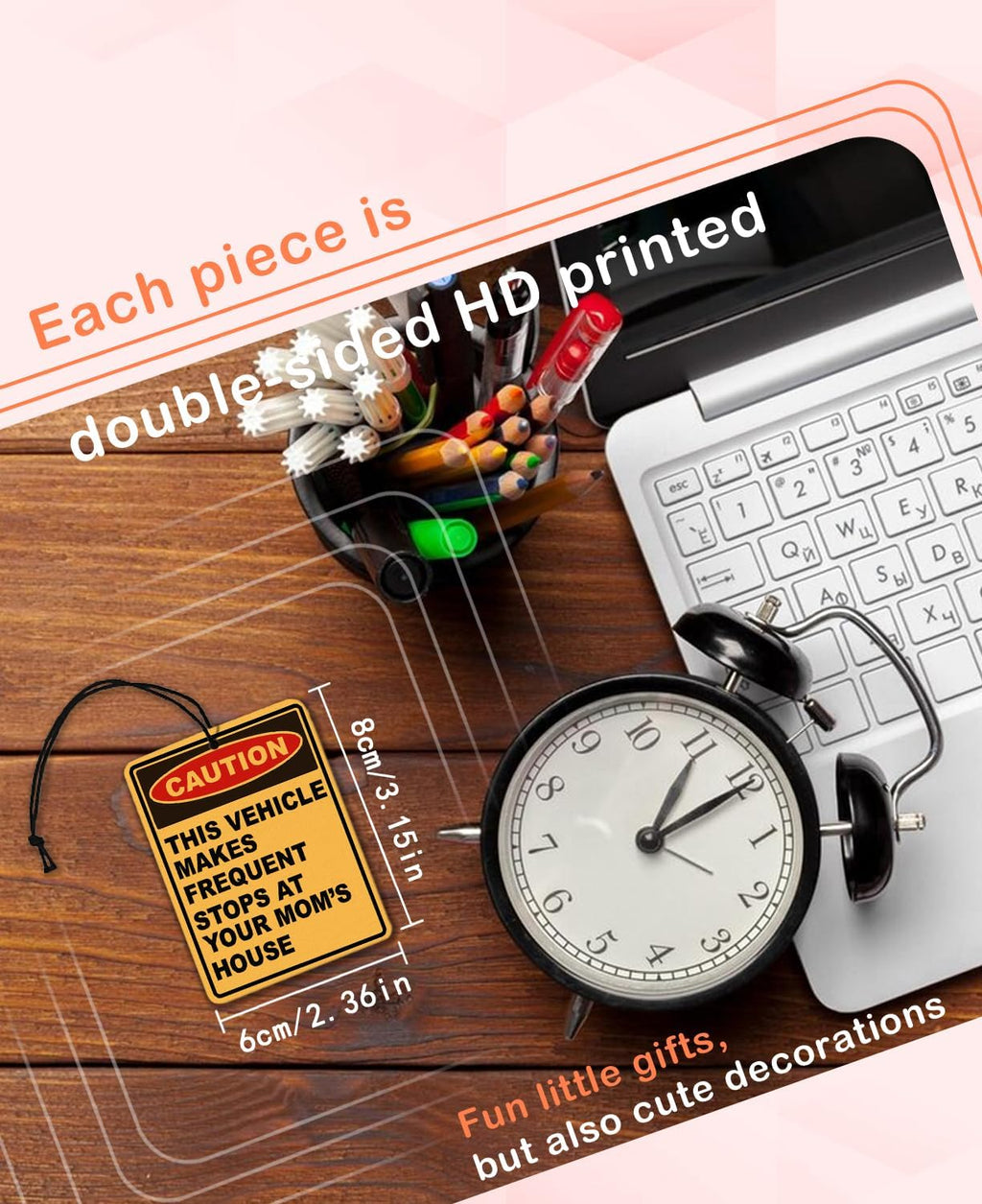 Funny Car Air Freshener Hanging 2Pcs, Funny Gifts Car Accessories for Men Interior, CAUTION Stops at Your Mom‘S House Cars Freshener Interior for Men Guys Funny Gifts (Black I)