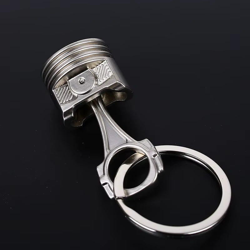 HOT Chrome Engine Silvery Piston Key Ring Chain Keychain Key Fob Wholesale Chrome Silver Color Available