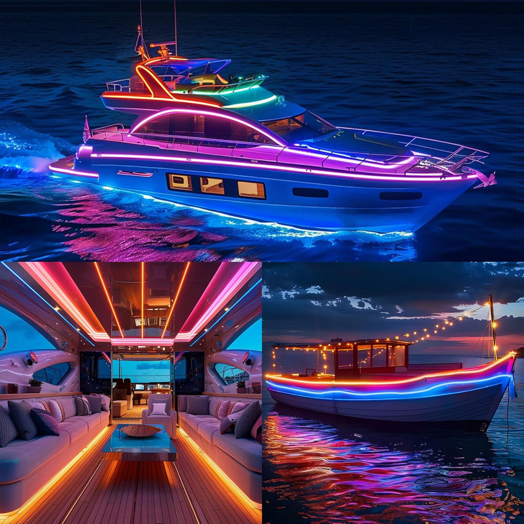 32.8FT LED Boat Strip Lights, RGB Marine Light, IP68 Waterproof Interior Lighting, Navigation Lamp, 12V Night Fishing LED, Outdoor Accessories Decor