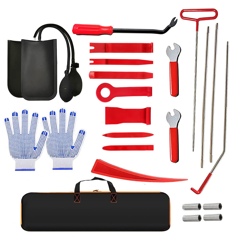 24-piece Set Professional Automotive Emergency Car Tool Kit Auto With Air Wedge