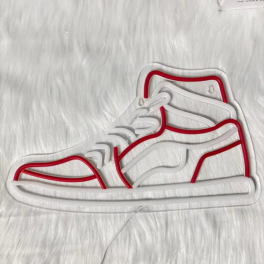 Sneaker Neon Sign Sports Shoe Neon Signs,Led Boys Neon Lights for Bedroom Man Cave Home Party Neon Bar Sign Shoes Wall Decor