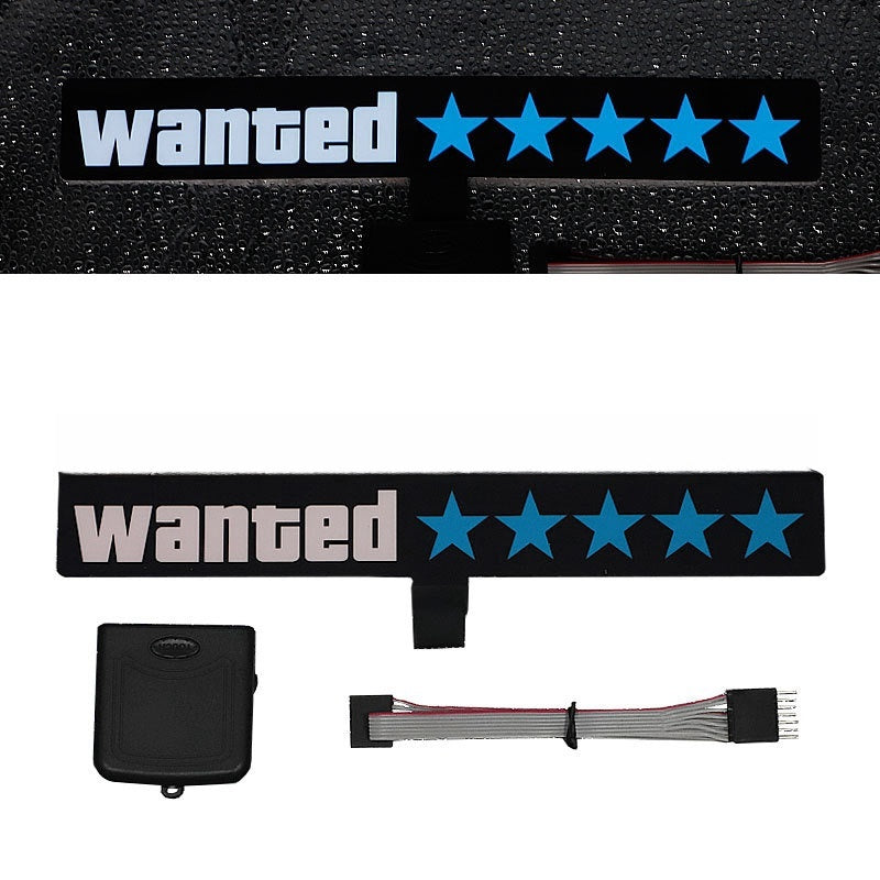 Led Luminous Stickers Wanted Five-star El Cold Light Film Car Stickers Car Window Windshield Lighting Decoration