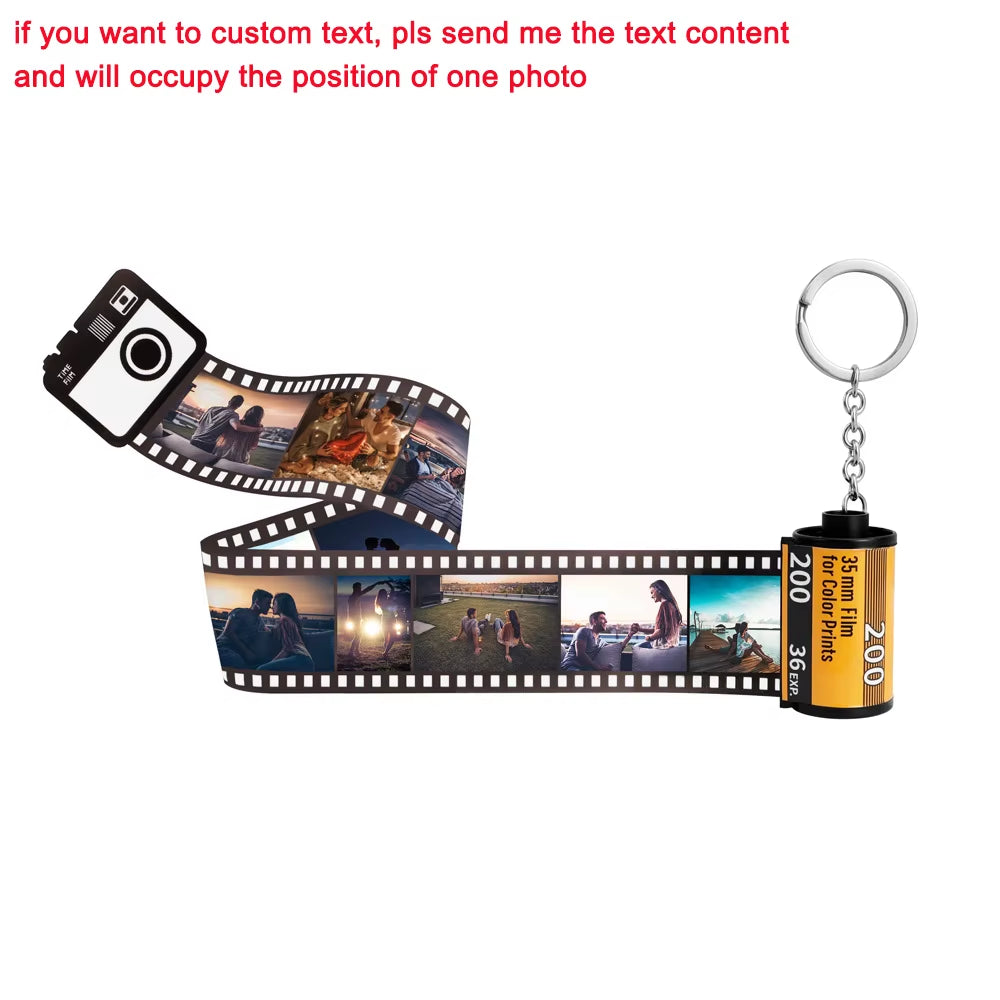 HIBODY 5 10 15 20 OEM Photo Film Keychain Couple Gift DIY Photo Text Album Cover Commemorative Keychain