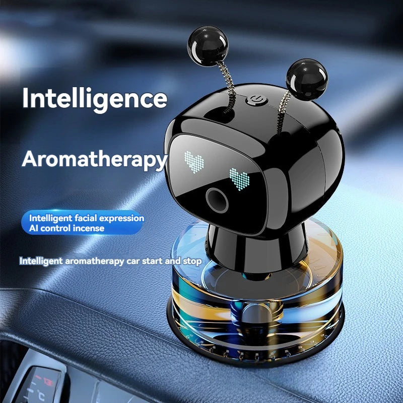 Smart Car Air Freshener AI USB Rechargeable Car Aroma Diffuser Smart Eyes 4 Levels of Adjustable Intelligent Car Diffuser Gift