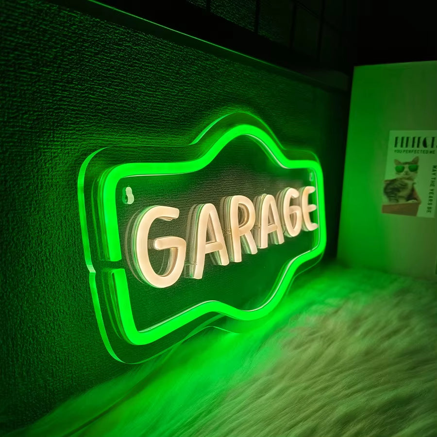 Garage Neon Sign for Wall Decor Dad'S Garage LED Light Car Signs for Auto Repair Shop Man Cave Workshop Gift for Fathers Day