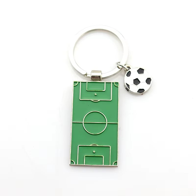 Men Football Field Soccer Key Chain Holder Playground Sports Souvenir Keyring Ornament Keychains Jewelry Football Fans Club Gift