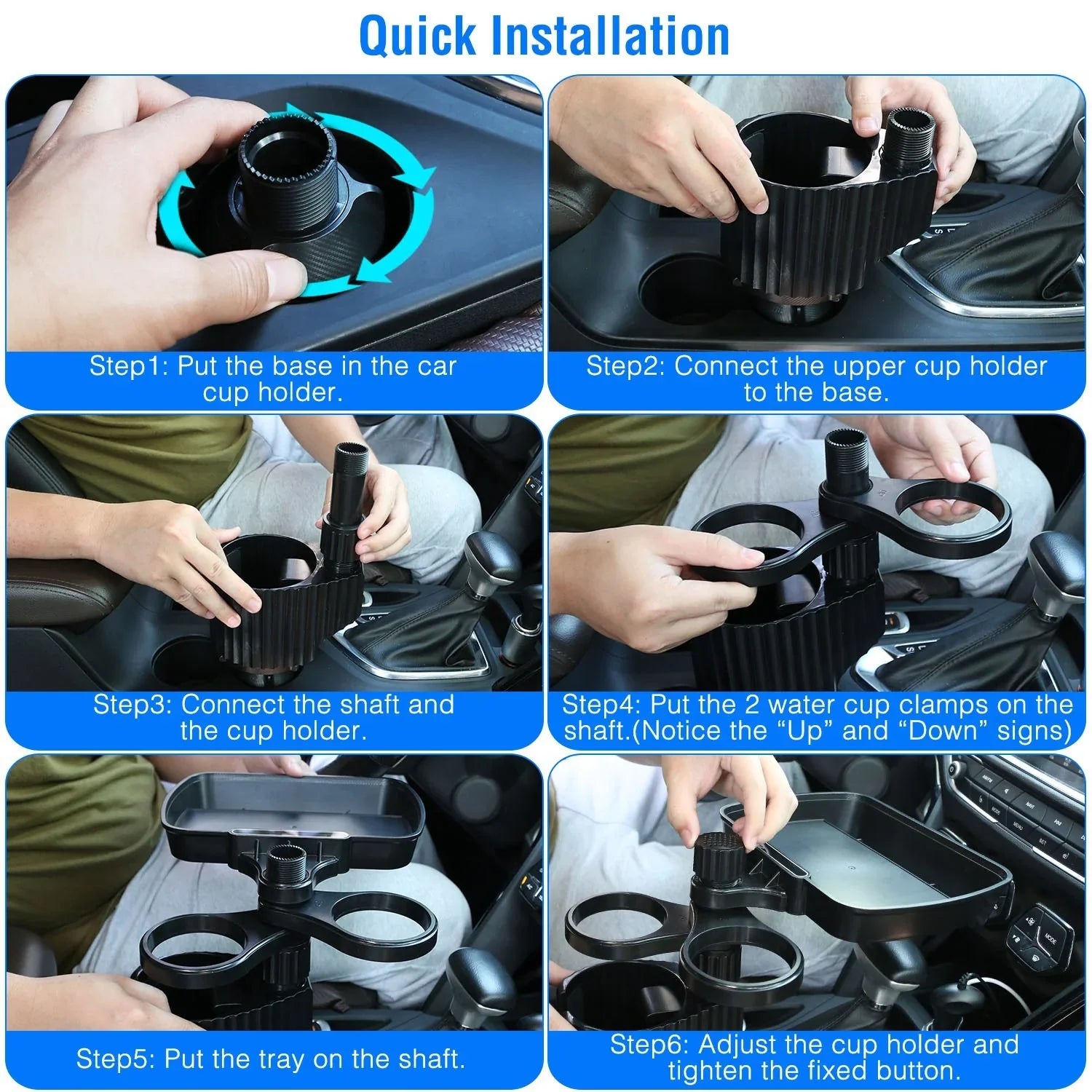 4-in-1 Car Cup Holder Tray