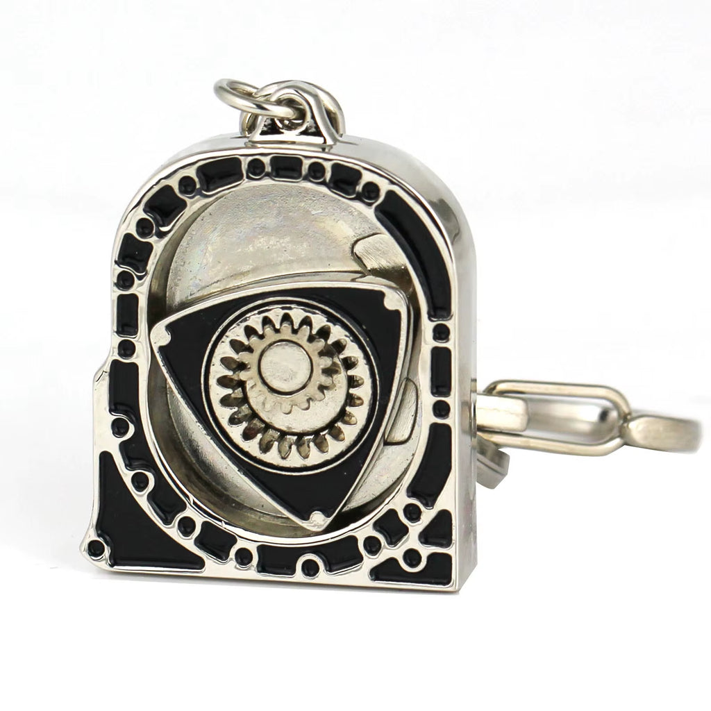 Engine Rotary Rotor Keychain Silver for Mazda Auto Part Model Automotive Accessories Wankel Keyring Key Ring Chain Keyfob