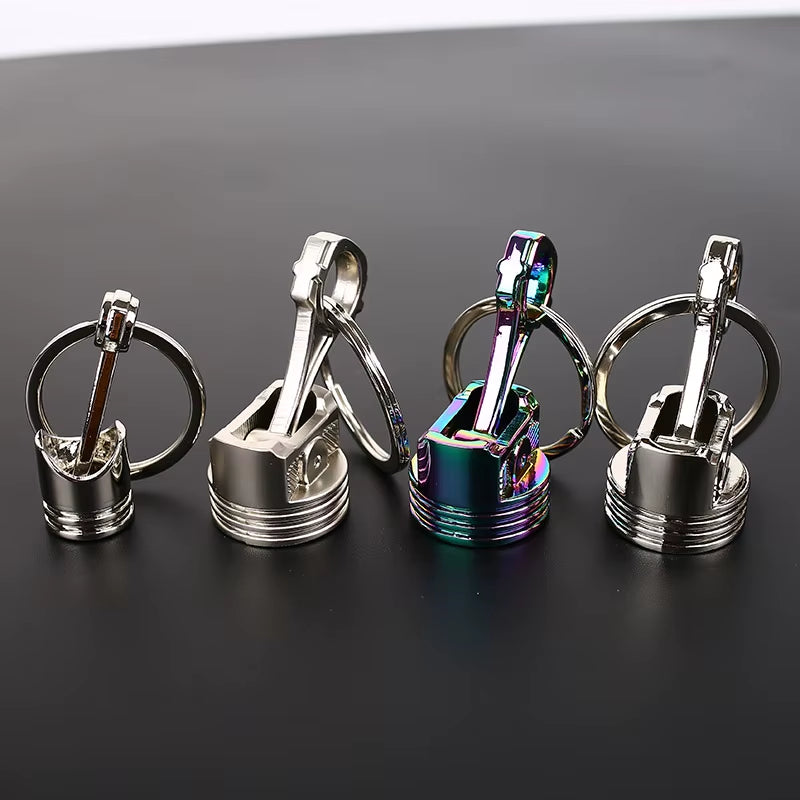 HOT Chrome Engine Silvery Piston Key Ring Chain Keychain Key Fob Wholesale Chrome Silver Color Available