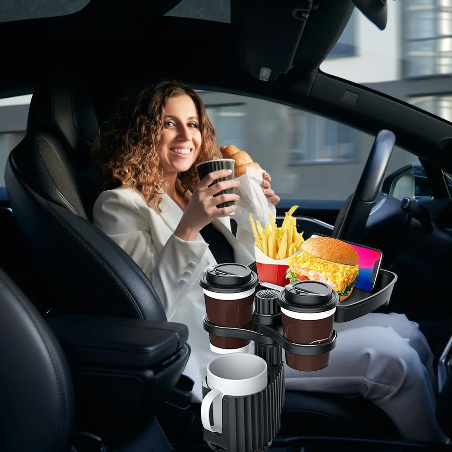 4-in-1 Car Cup Holder Tray