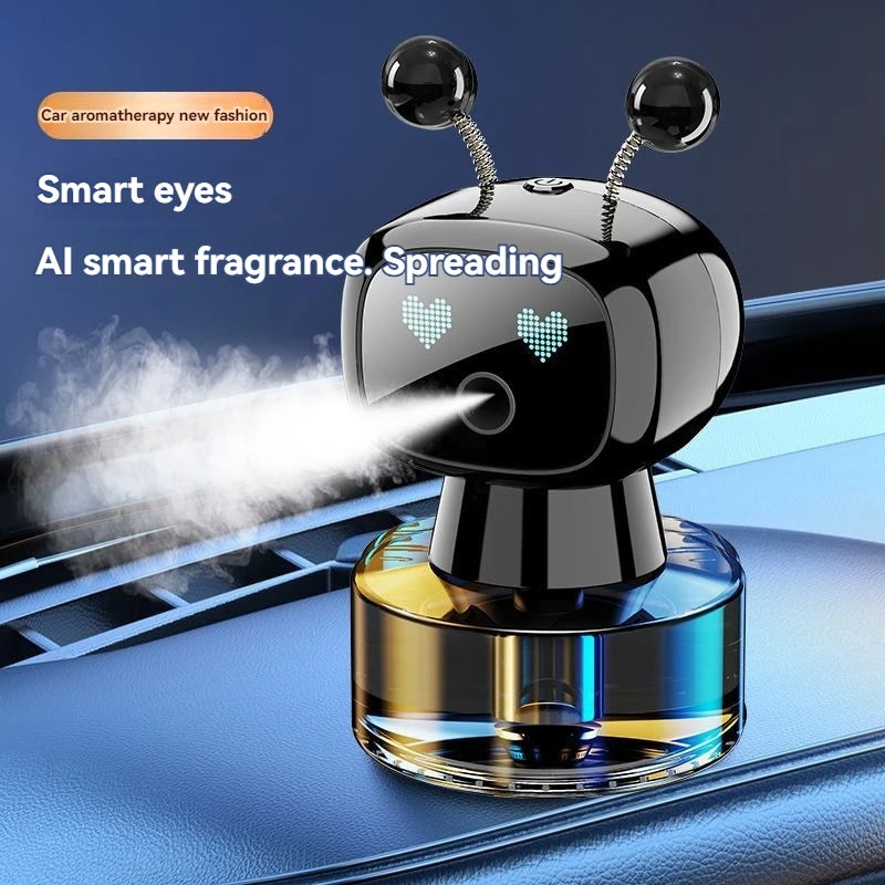 Smart Car Air Freshener AI USB Rechargeable Car Aroma Diffuser Smart Eyes 4 Levels of Adjustable Intelligent Car Diffuser Gift