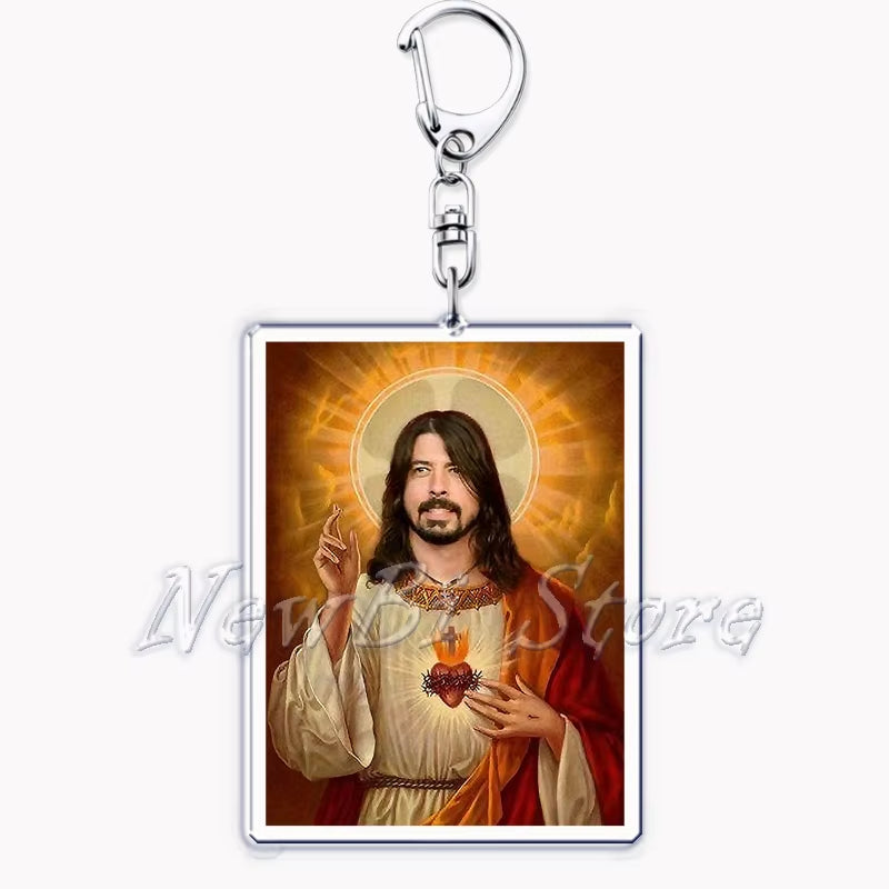 Funny Jesus Is Watching I Saw That Meme Key Chain Keychains Ring for Accessories Bag Pendant Keyring Jewelry Fans Gifts