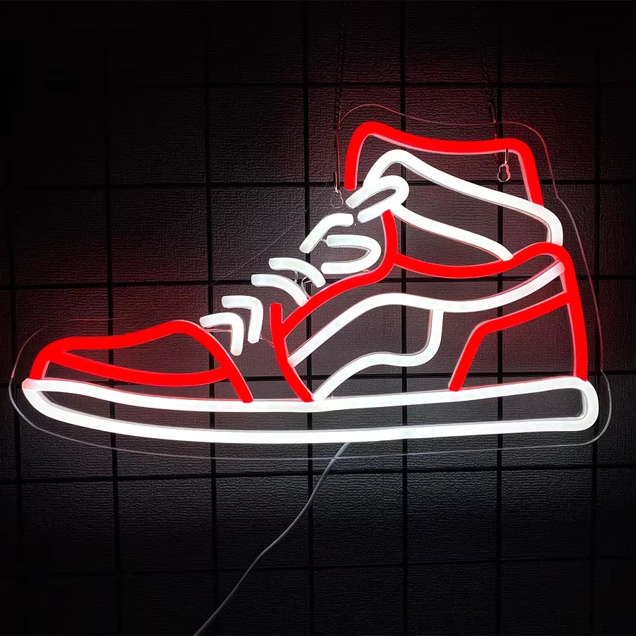 Sneaker Neon Sign Sports Shoe Neon Signs,Led Boys Neon Lights for Bedroom Man Cave Home Party Neon Bar Sign Shoes Wall Decor