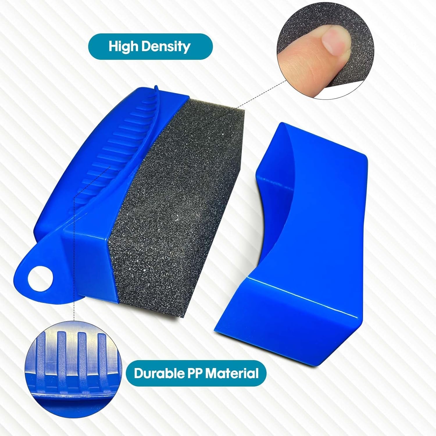 Tire Shine Pads, 2 Pcs Tire Dressing Sponge Applicator Contoured, Reusable Tire Shine Applicator with Lid for Car Detailing