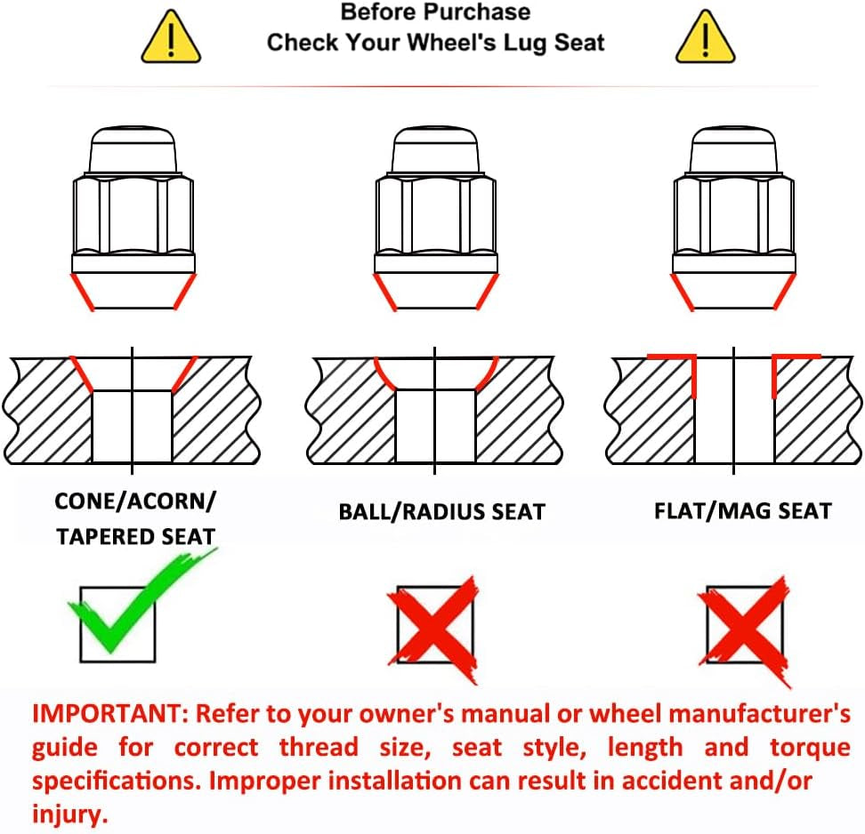 1704SNEO-20AM Neo Chrome 1/2"-20 Bulge Acorn Lug Nuts, 20 Pack