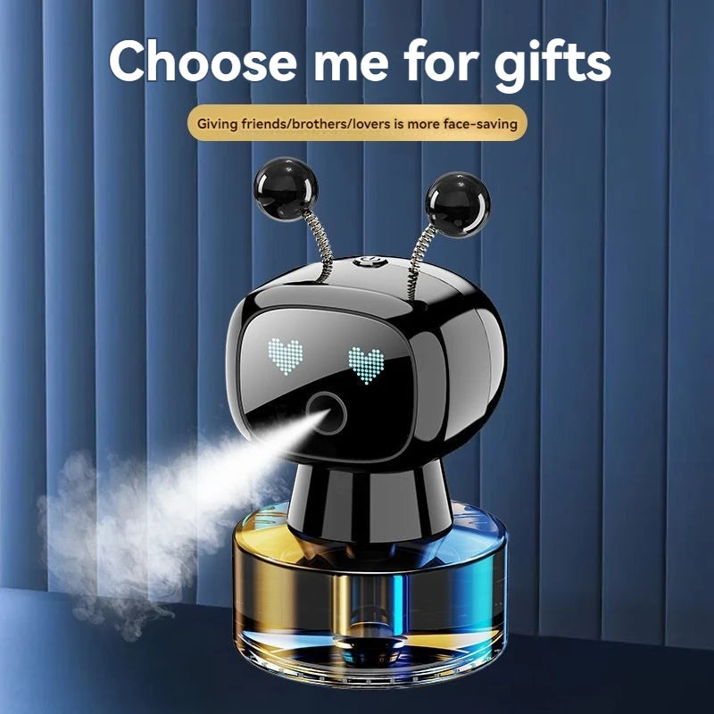 Smart Car Air Freshener AI USB Rechargeable Car Aroma Diffuser Smart Eyes 4 Levels of Adjustable Intelligent Car Diffuser Gift