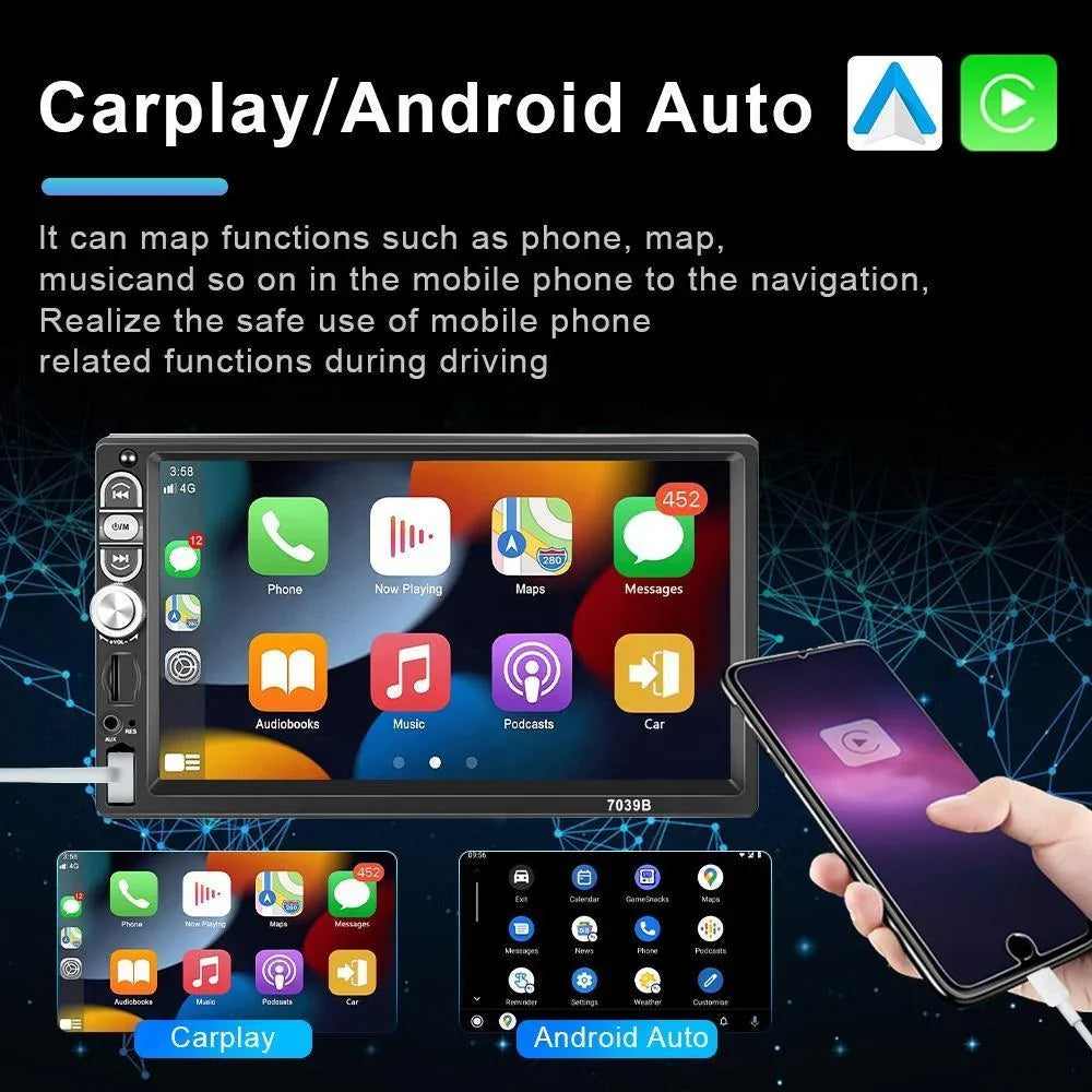7-inch Single-din Car Stereo, Single-din Car Radio And MP5 Player Supporting Carplay Android Auto