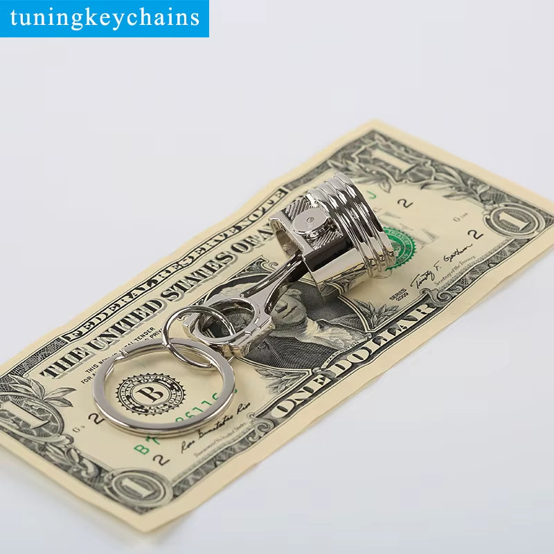 HOT Chrome Engine Silvery Piston Key Ring Chain Keychain Key Fob Wholesale Chrome Silver Color Available