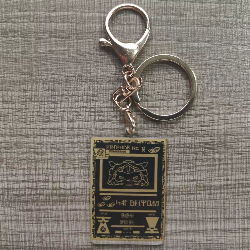 Pokemon Anime Small Card Key Chain Charizard Keychains Blastoise Venusaur Mewtwo Diy Acrylic Action Toy Figures Game Collection