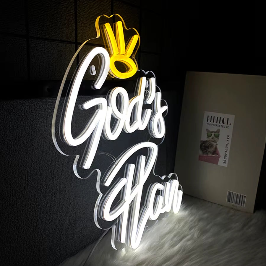 LED Cross Neon Sign for Wall Decor USB Powered LED Neon Light Signs Light up Sign for Bedroom Neon Wall Signs for Birthday Party