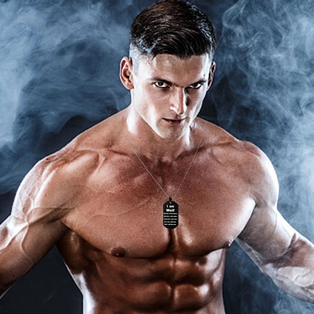 New Fashion Men'S Fashion Heart Necklace Wolf Pendant Necklace with Heart Chain Necklace a Cause I Am Jewelry for Women Necklaces Wolf