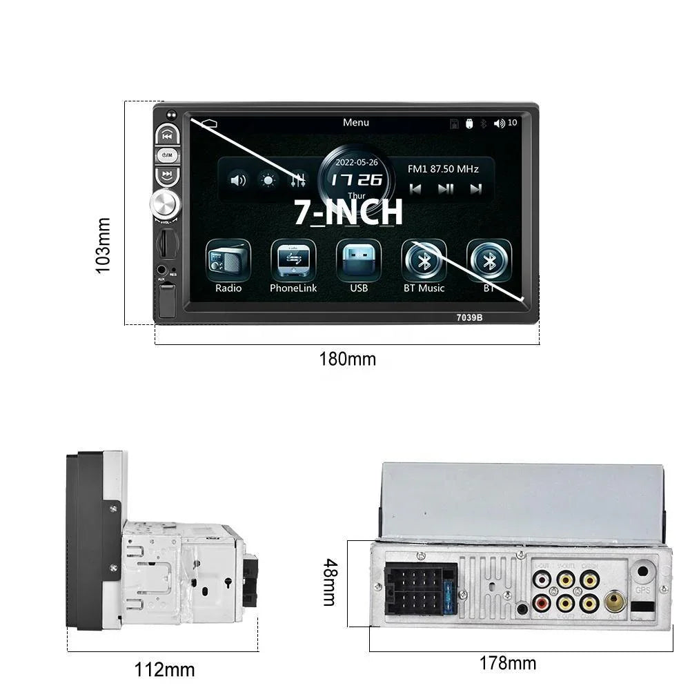 7-inch Single-din Car Stereo, Single-din Car Radio And MP5 Player Supporting Carplay Android Auto