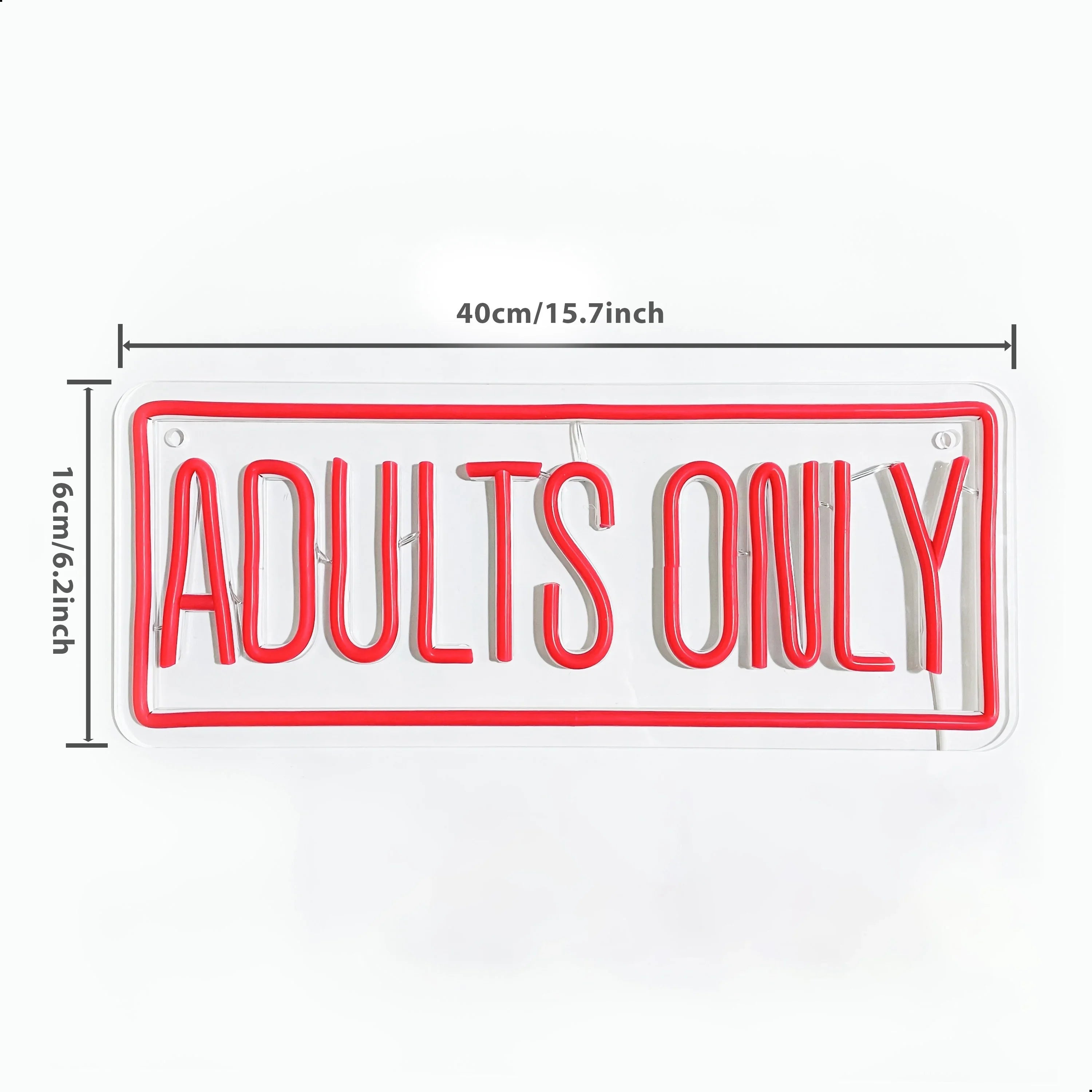 Bold Red 'Adults Only' Neon Sign: Versatile Wall Decor for Party, Bedroom & Man Cave Usb-Powered