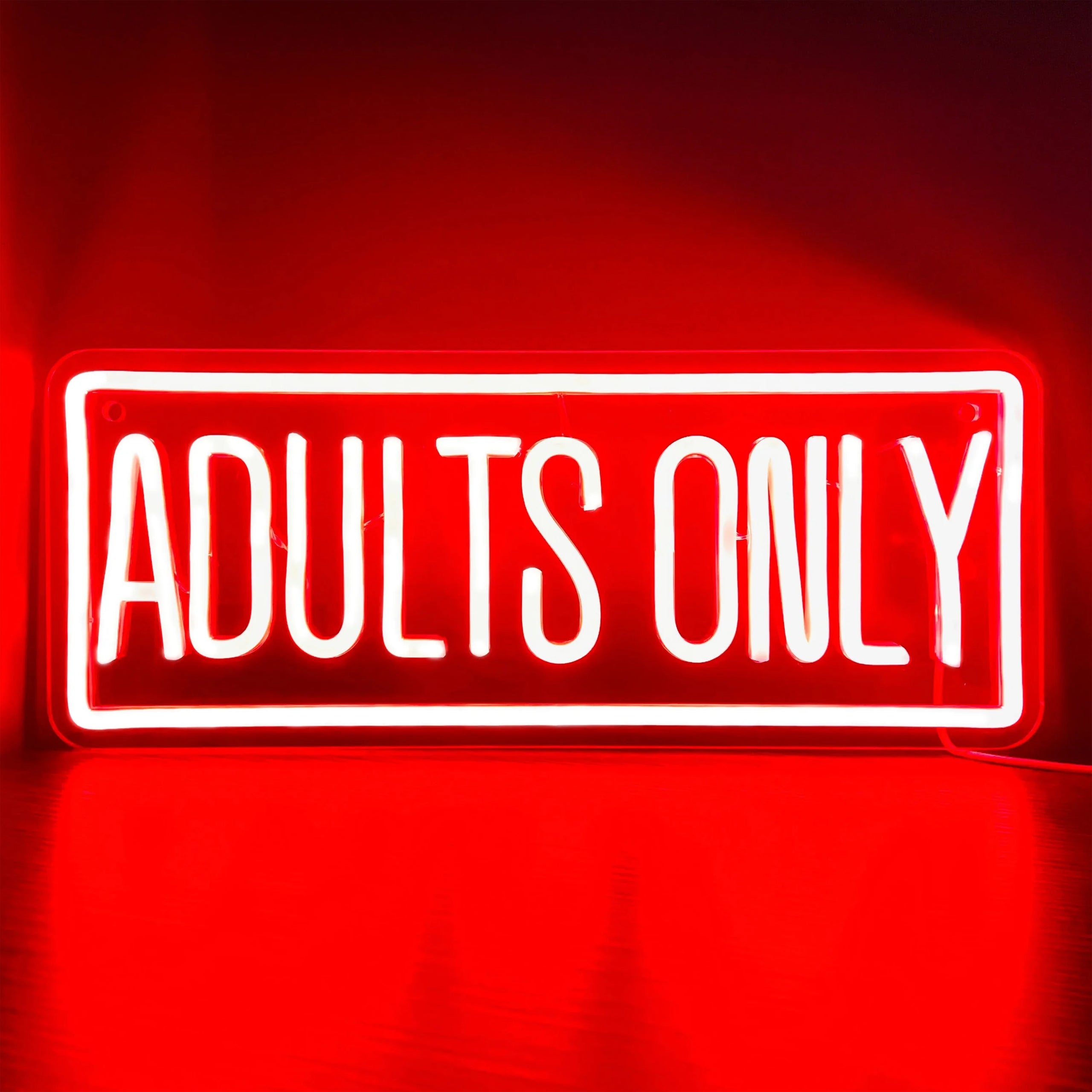 Bold Red 'Adults Only' Neon Sign: Versatile Wall Decor for Party, Bedroom & Man Cave Usb-Powered