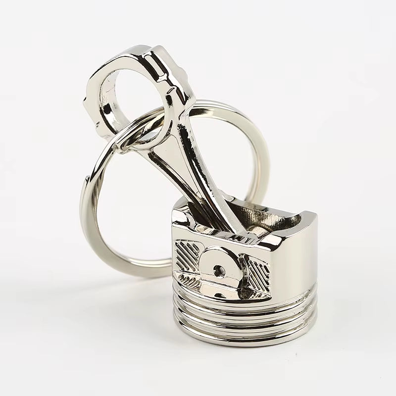 HOT Chrome Engine Silvery Piston Key Ring Chain Keychain Key Fob Wholesale Chrome Silver Color Available