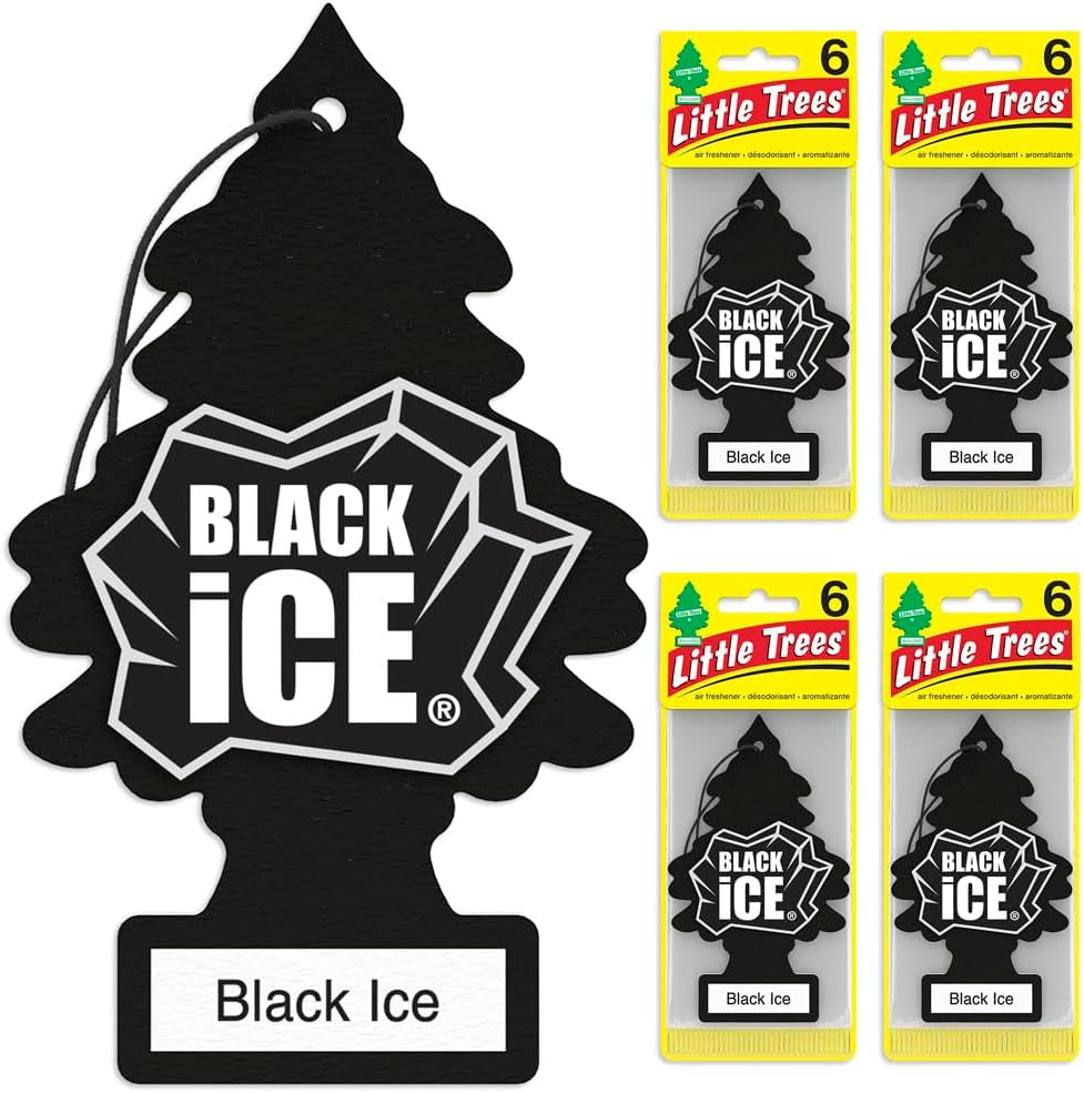 Car Air Freshener | Hanging Tree Provides Long Lasting Scent for Auto and Home | Black Ice, 24 Air Fresheners