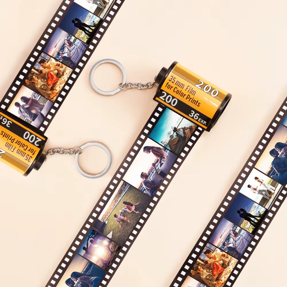 HIBODY 5 10 15 20 OEM Photo Film Keychain Couple Gift DIY Photo Text Album Cover Commemorative Keychain