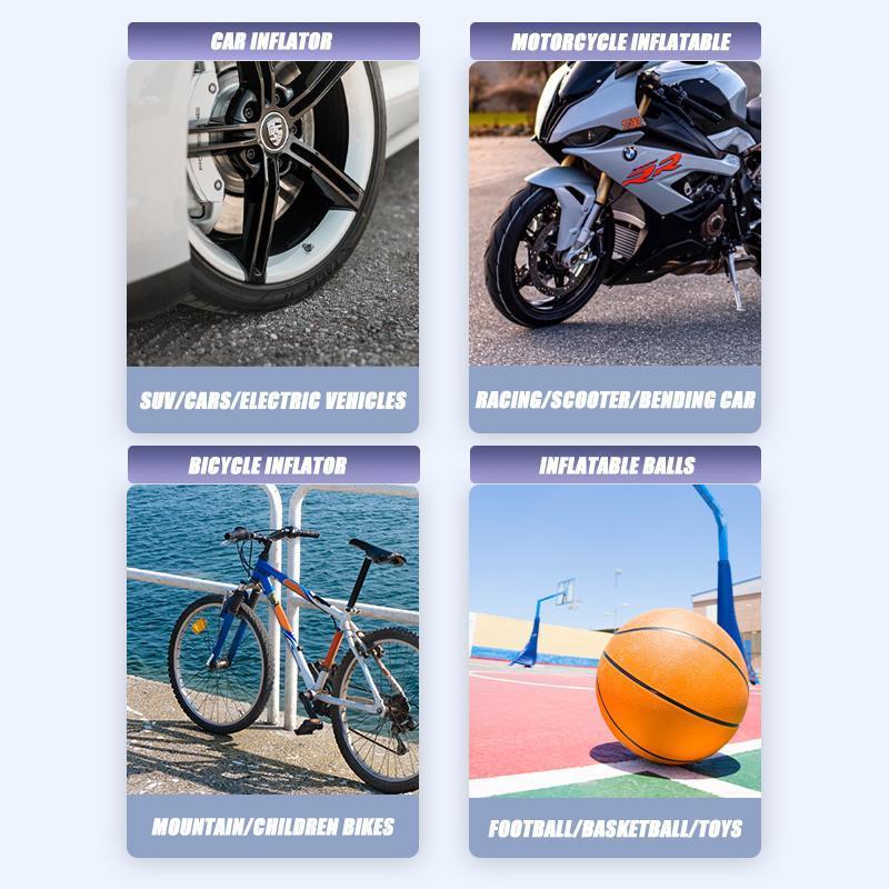 Car Inflation, Basketball, Bicycle Tire Inflation