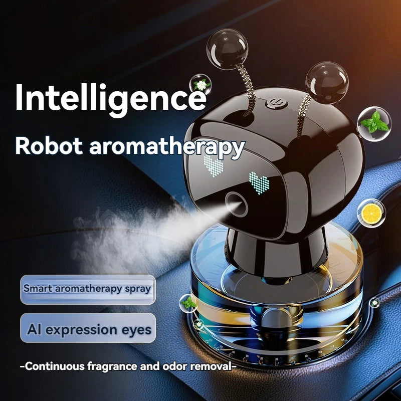 Smart Car Air Freshener AI USB Rechargeable Car Aroma Diffuser Smart Eyes 4 Levels of Adjustable Intelligent Car Diffuser Gift