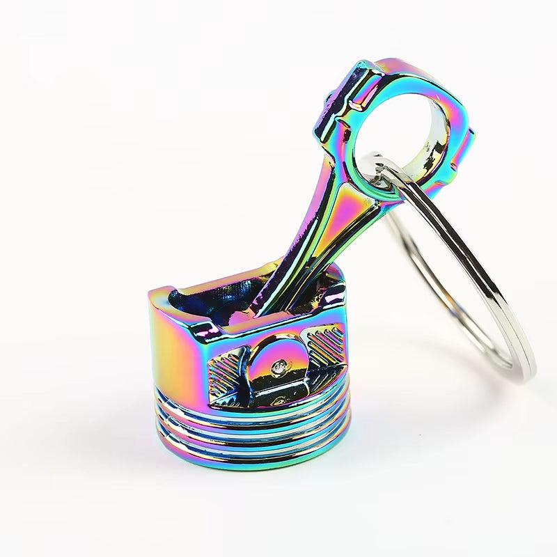 HOT Chrome Engine Silvery Piston Key Ring Chain Keychain Key Fob Wholesale Chrome Silver Color Available