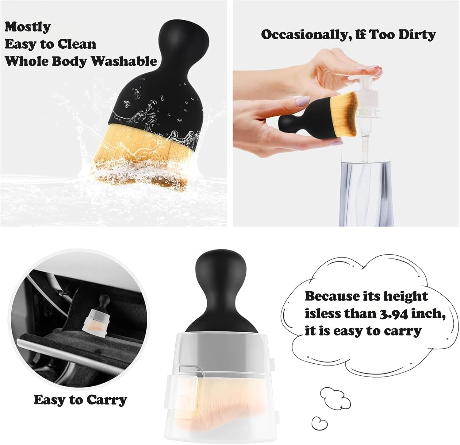 4 Pack Car Interior Cleaning Soft Brushes,Car Interior Cleaning Tool,Car Cleaning Brush Dust Collectors, Suitable for Cleaning Car Interior or Exterior Wait.