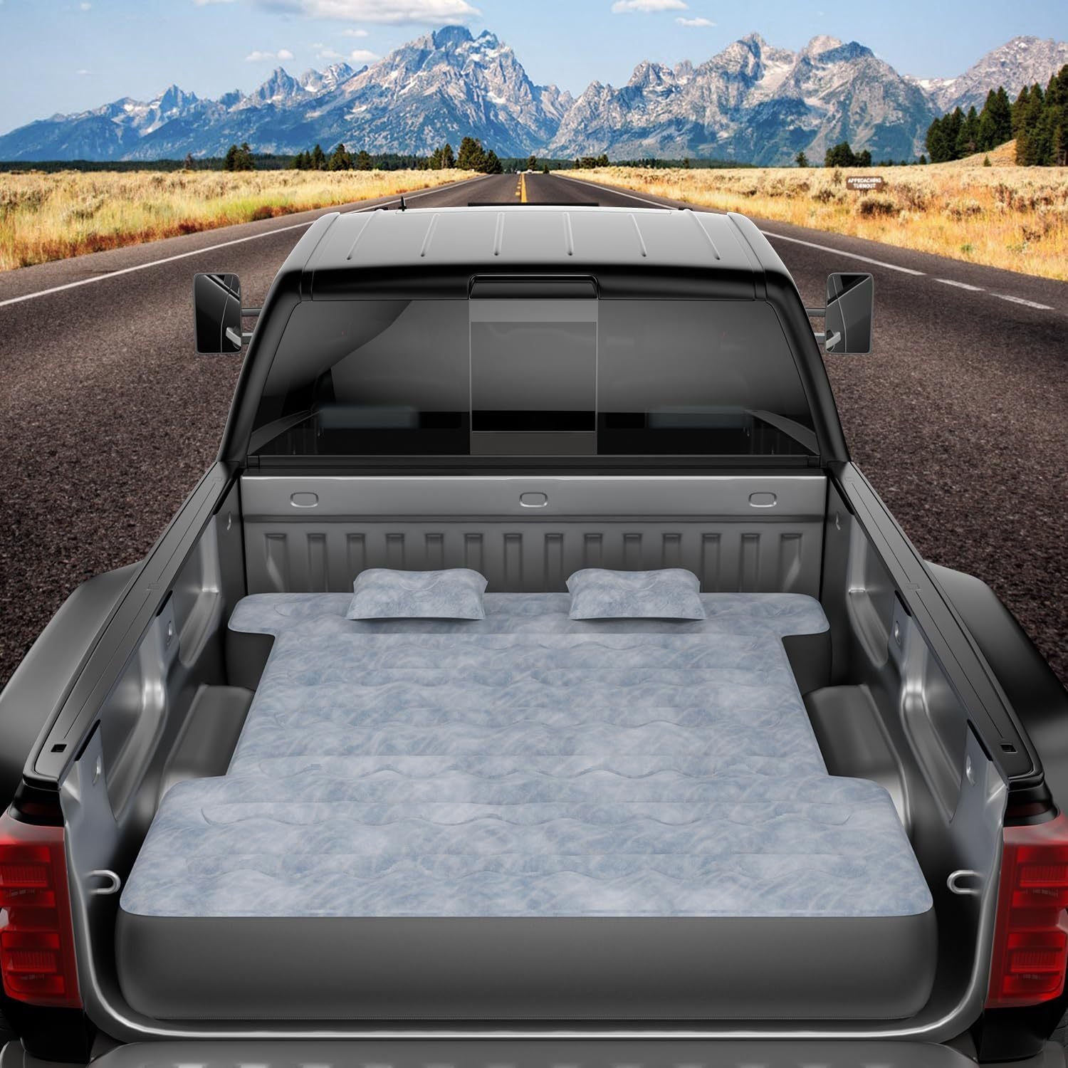 Truck Bed Air Mattress Inflatable Air Mattress For 5.5-5.8ft Short Truck Pickup Air Mattress For Camping Outdoor Bed Mattress For Travel Quick Inflation Mattress With Carry Bag