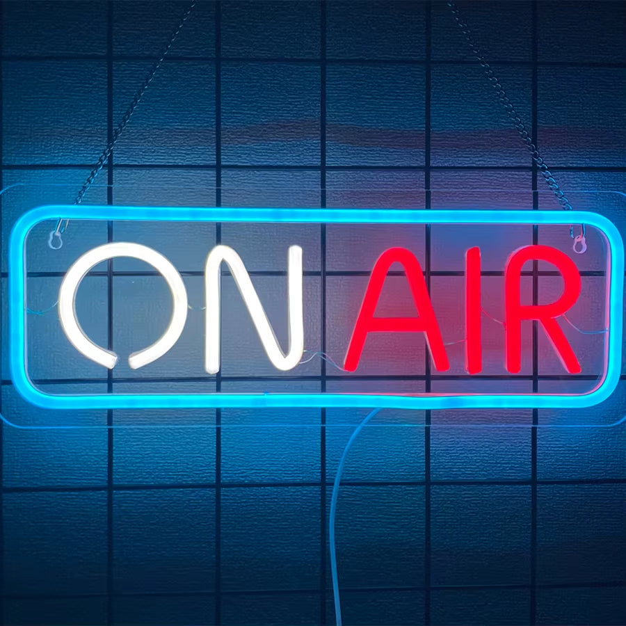 On Air Neon Sign, Led Live Recording Light Icon, Used for Decor of Game Room, Studio, Bar and Podcast Wall Decor,Usb Powered